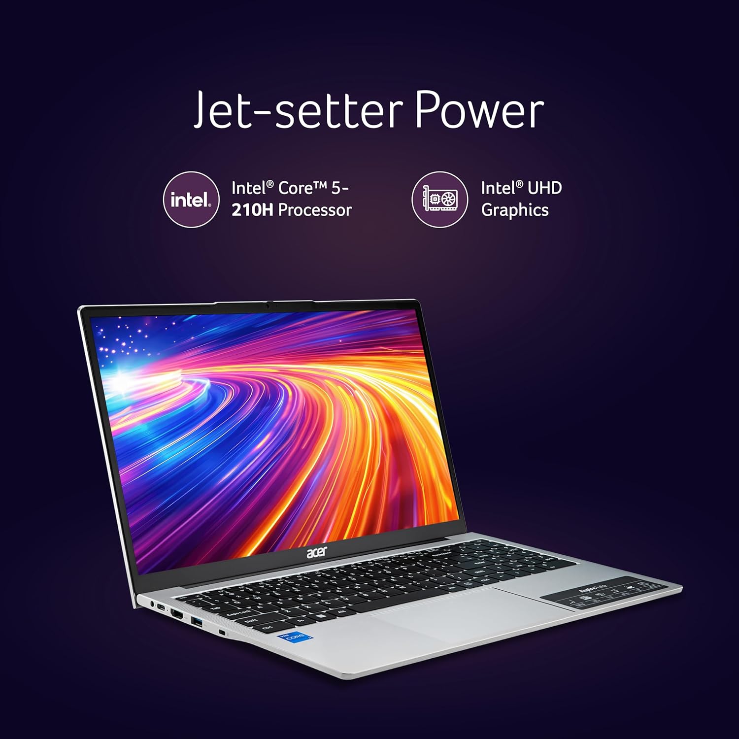 acer Aspire Lite Intel Core 5-210H Processor, Office 2024 + M365 Basic, 16GB RAM/512GB SSD, 15.6"/39.62 cm, FHD IPS Display,Win 11 Home, Backlit KB, Steel Grey, 1.7Kg, AL15-52H, Thin and Light Laptop - Image 3